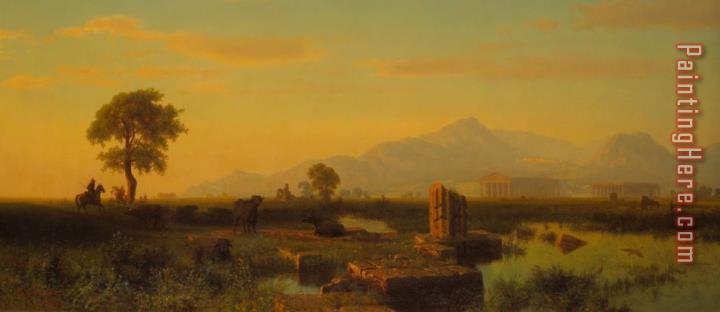 Albert Bierstadt Ruins Of Paestum